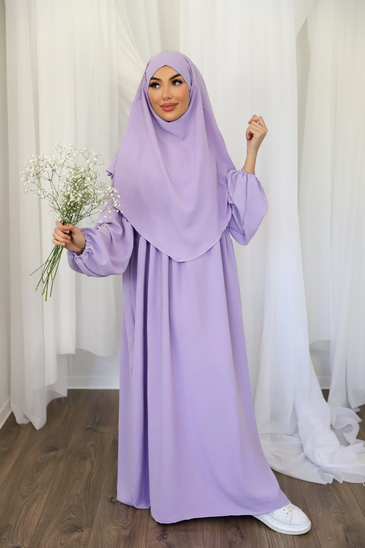 Khaleesi Abaya Set in Pastel Lila