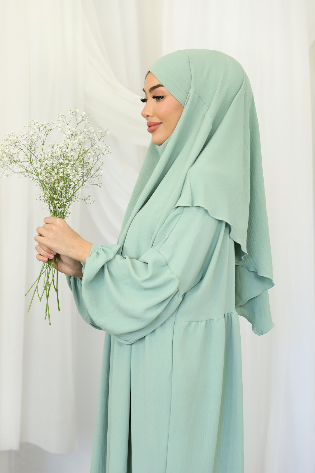 Khaleesi Abaya Set in Mint