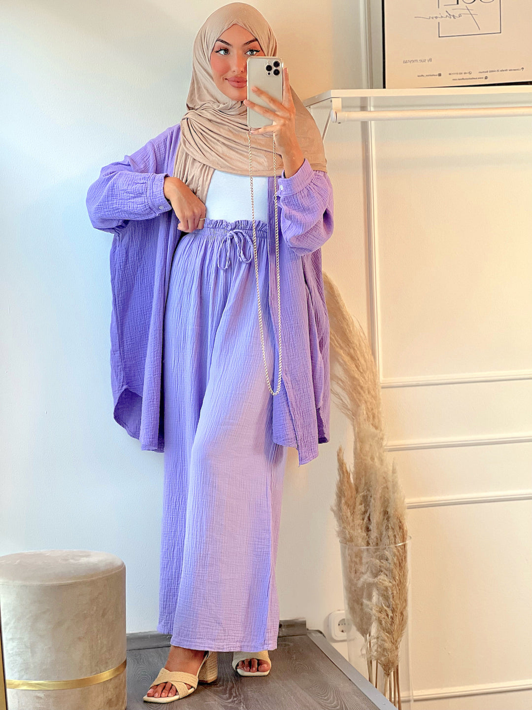 Musselin Hose in Lila
