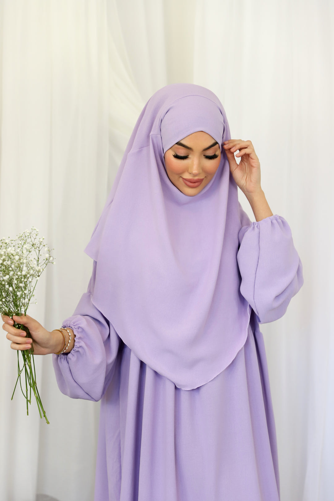 Khaleesi Abaya Set in Pastel Lila