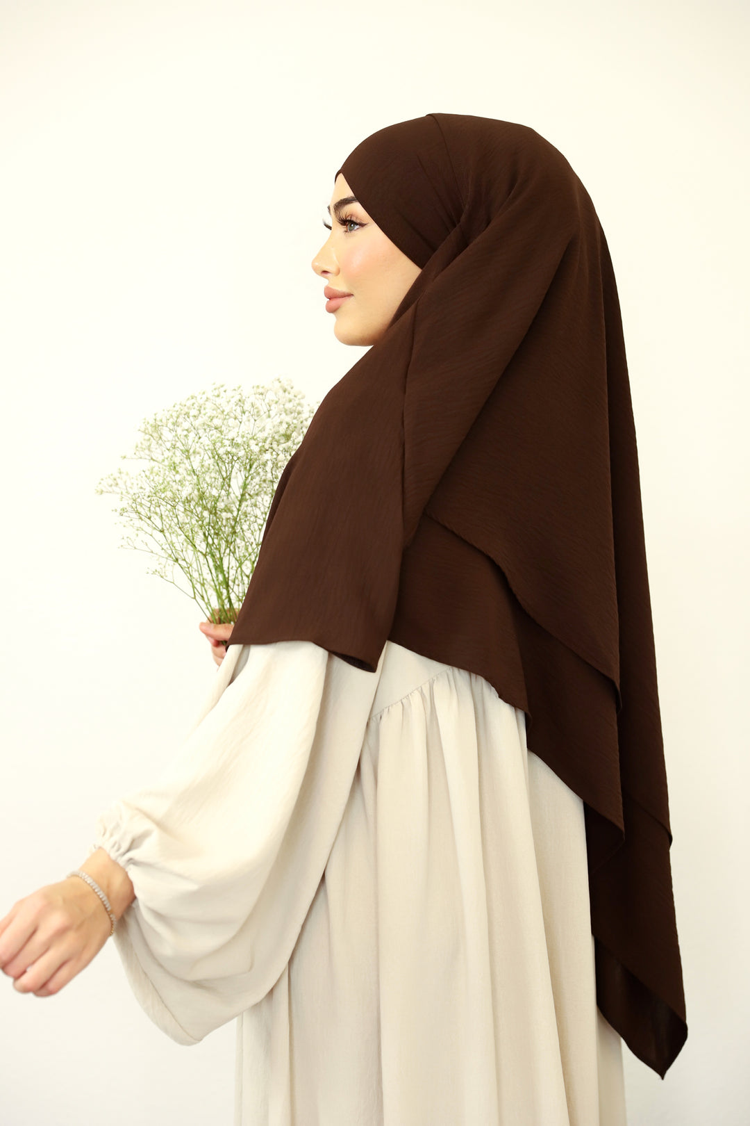 Naima Premium Khimar in Braun