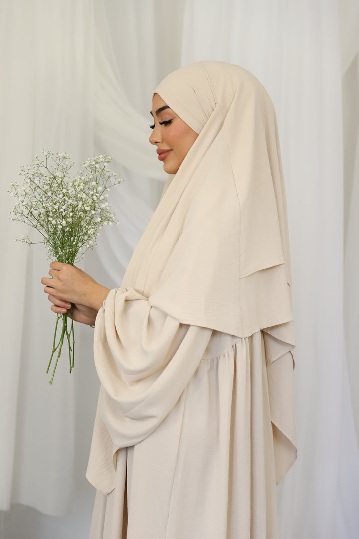 Naima Premium Khimar in Beige